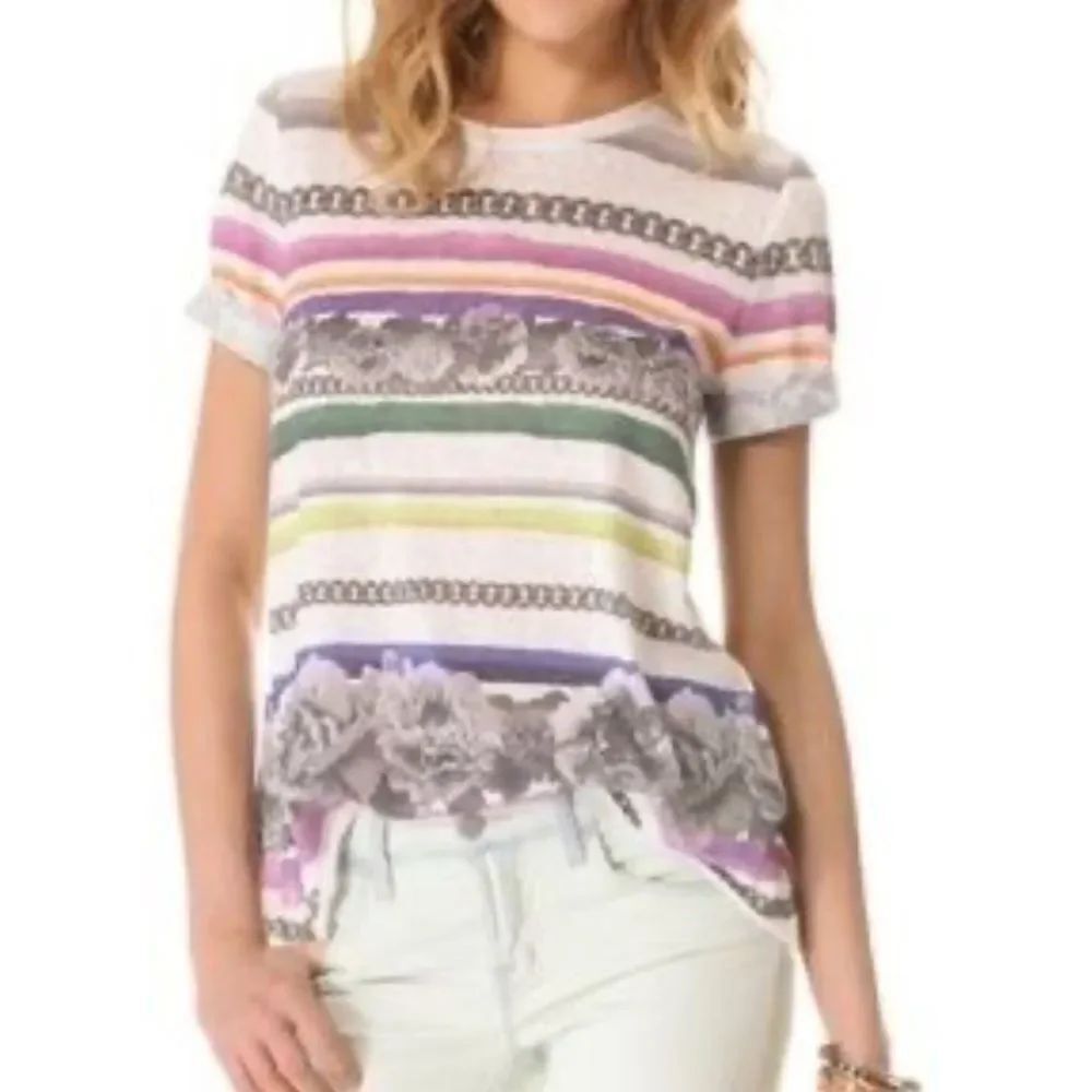 camilla & marc Multicolor Striped Short Sleeve Top size 2